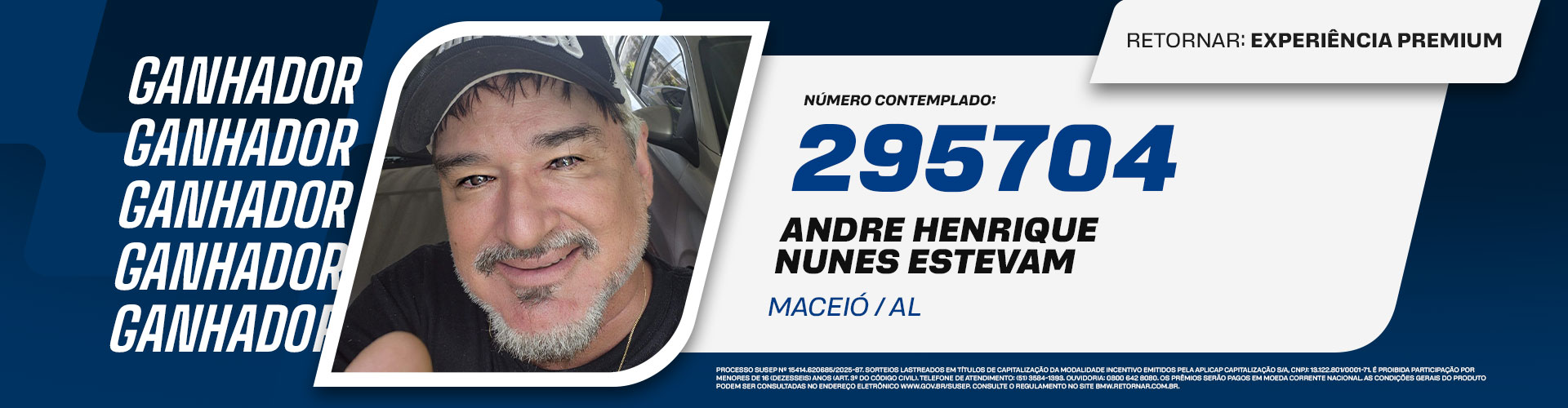 Conheça o ganhador da BMW 320i - Andre Henrique Nunes Estevam - Retornar